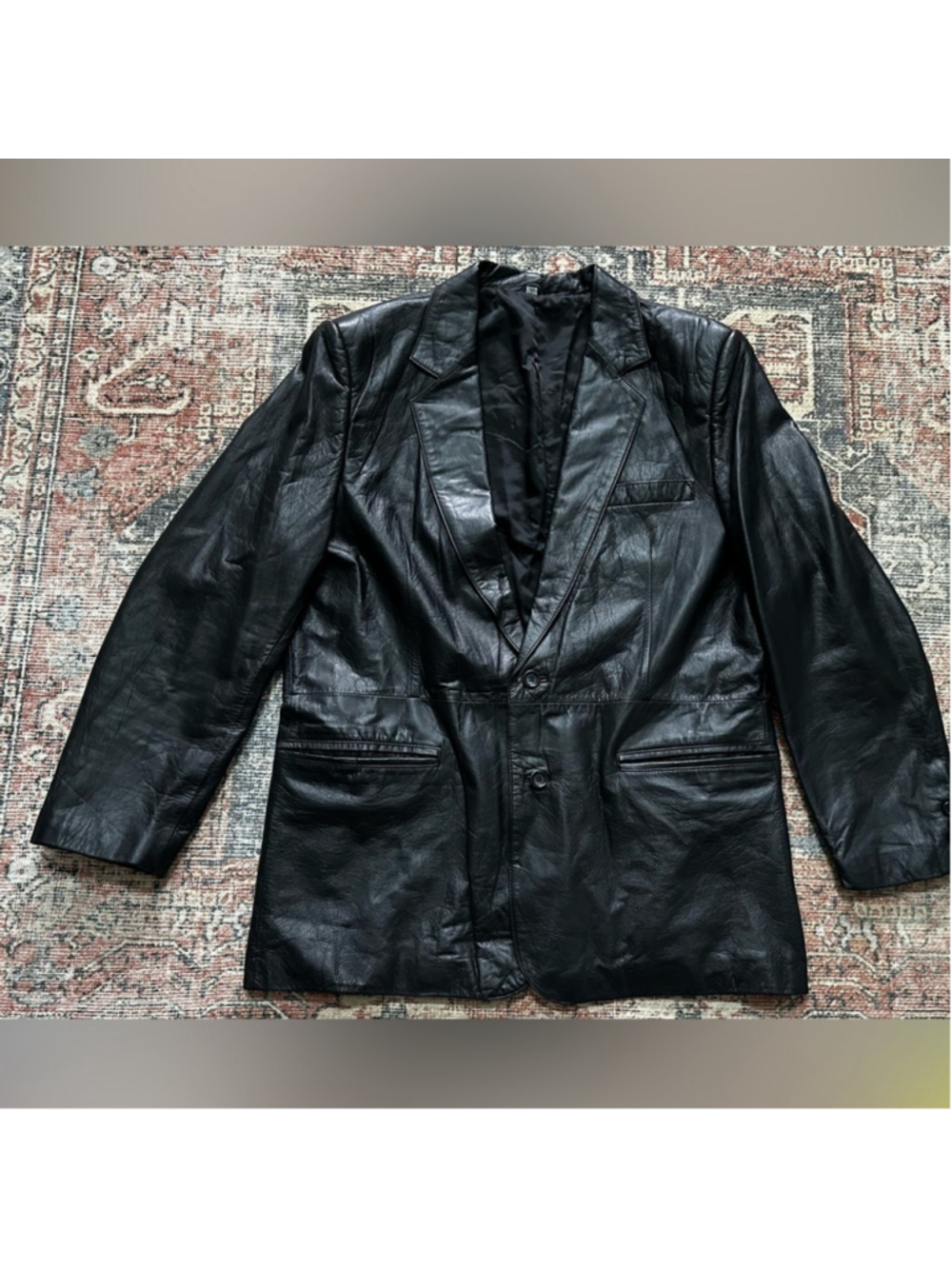 Saddlery Black Leather Jacket Size 44 View 2
